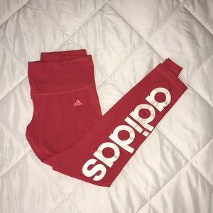 ADIDAS 3/4 Red Leggings